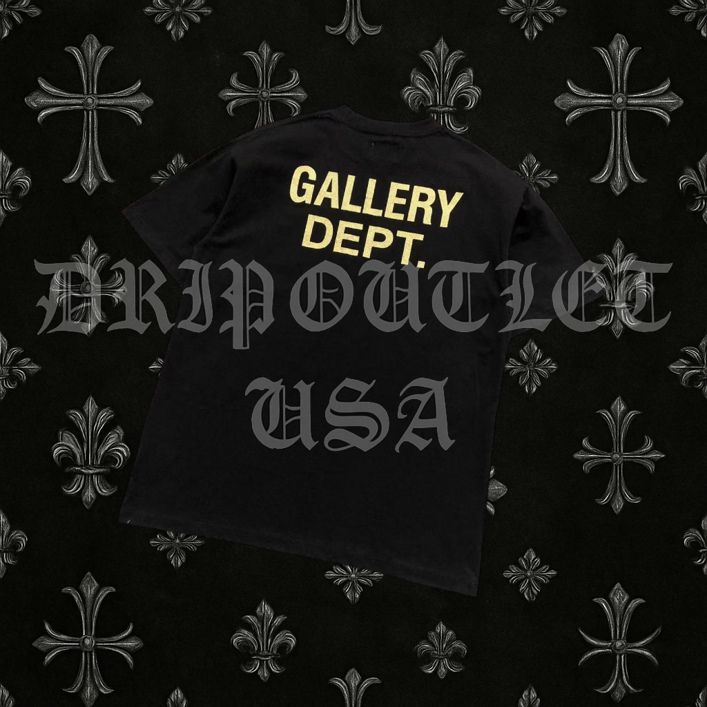 Gallery Dept “Skeleton Beach” T-Shirt – Black Graphic Tee with Gold Logo Back Print