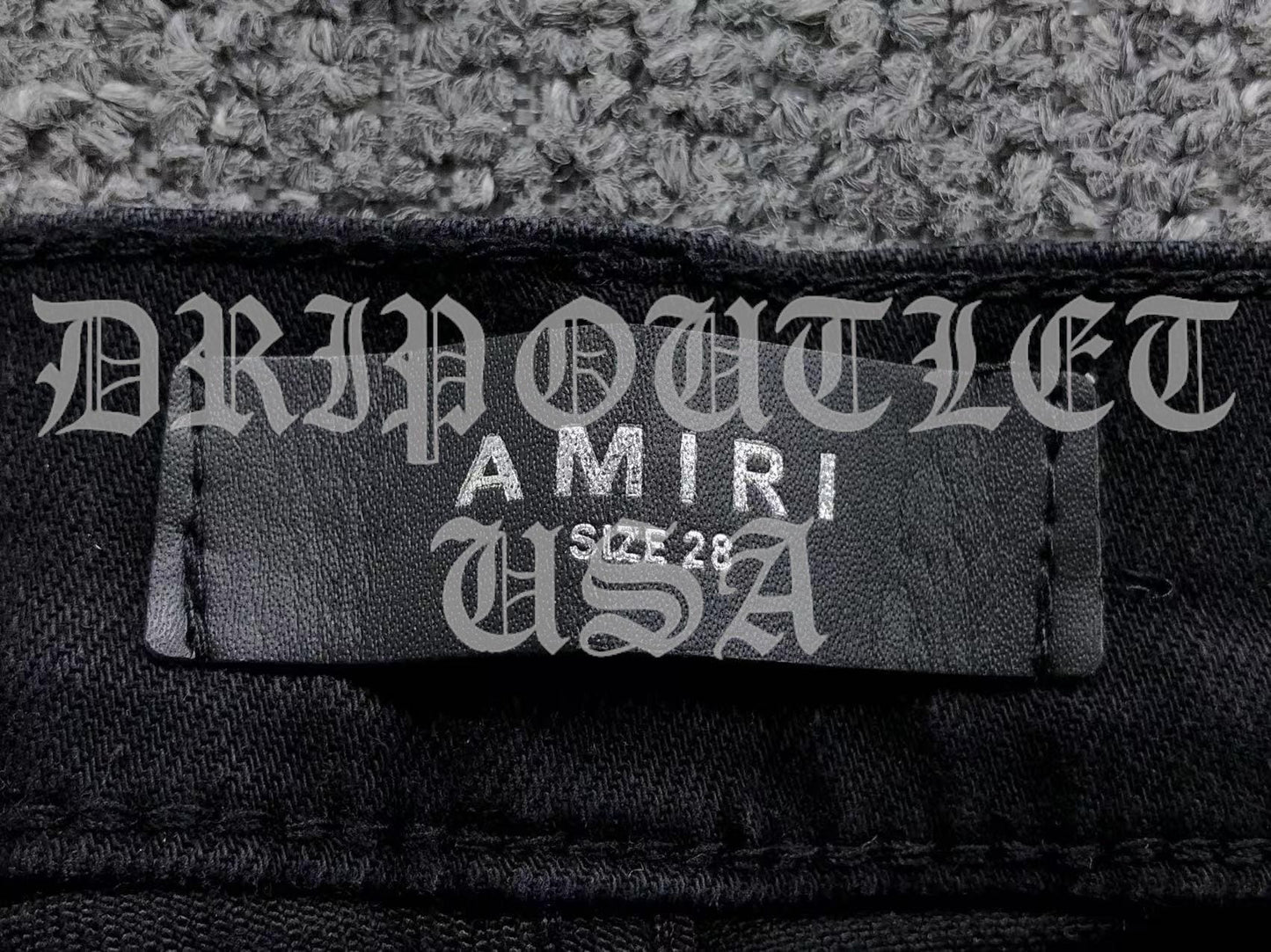 Amiri Black Distressed Logo Skinny Jeans