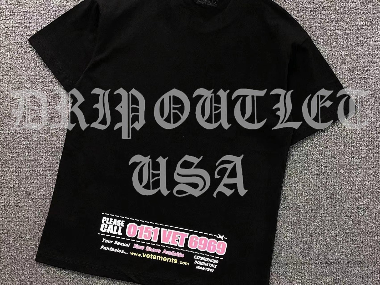 VETEMENTS "Dominatrix Hotline" Shirt - Black / Pink
