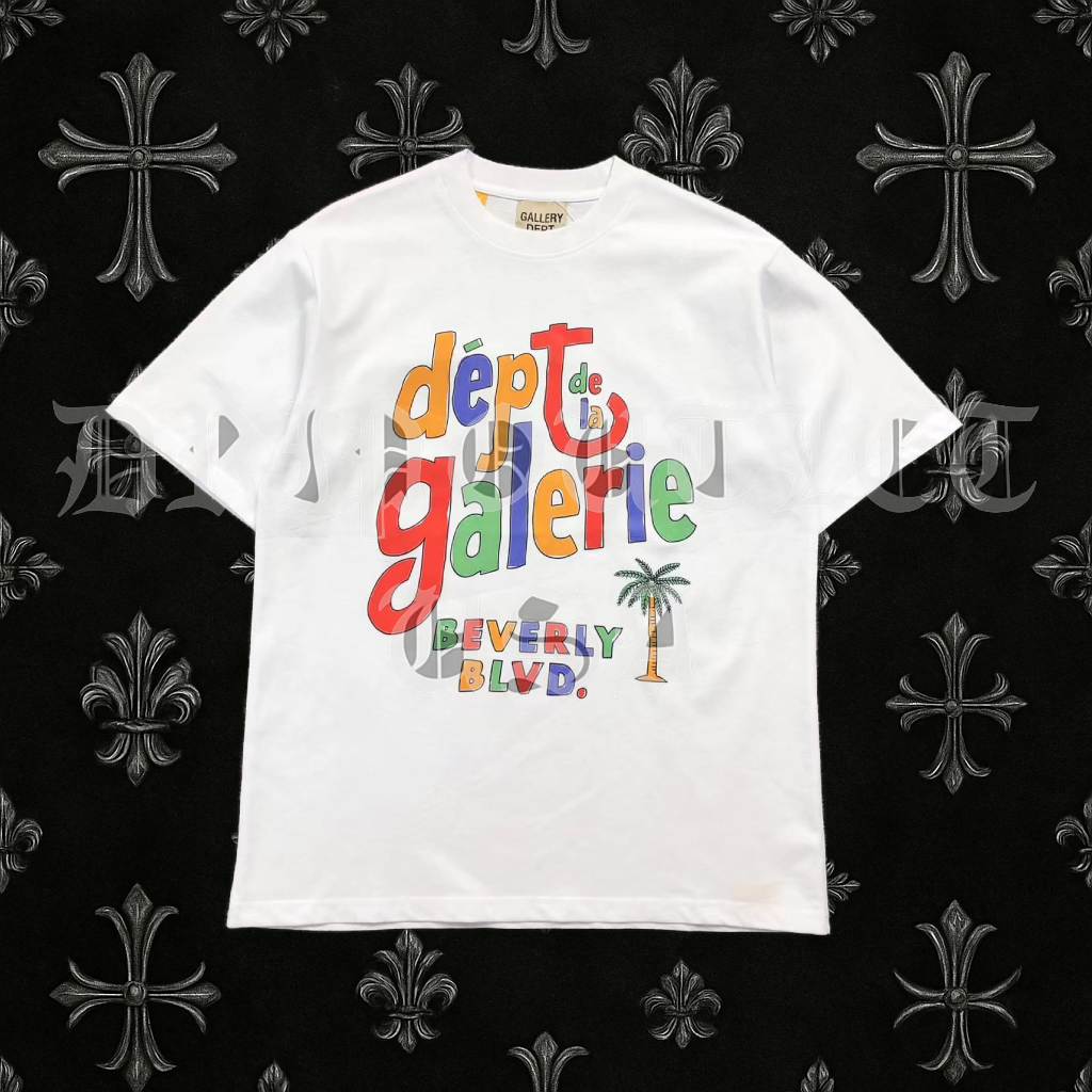 Gallery Dept “Dept de la Galerie” Beverly Blvd T-Shirt – White Multi-Color Graphic Tee