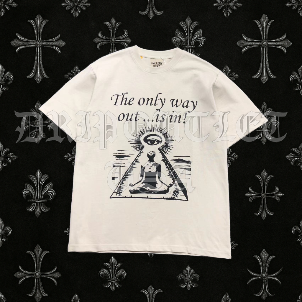 Gallery Dept “The Only Way Out Is In” Art That Kills T-Shirt – Off-White Graphic Tee