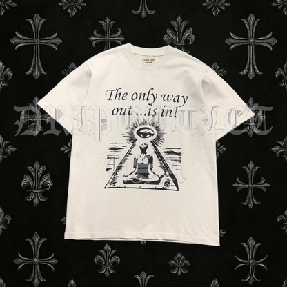 Gallery Dept “The Only Way Out Is In” Art That Kills T-Shirt – Off-White Graphic Tee