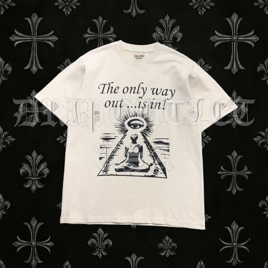 Gallery Dept “The Only Way Out Is In” Art That Kills T-Shirt – Off-White Graphic Tee