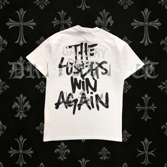 Gallery Dept “The Losers Win Again” T-Shirt – White Graffiti Print Tee