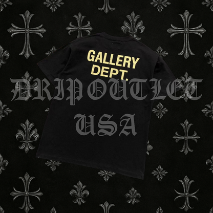 Gallery Dept “Skeleton Beach” T-Shirt – Black Graphic Tee with Gold Logo Back Print