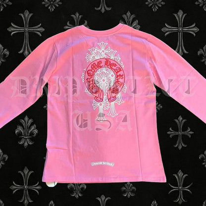 Chrome Hearts Pink and Red Logo Crewneck