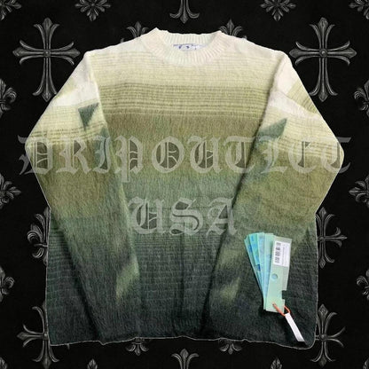 Off-White Diag Brushed Knit Crewneck 'Green/Green'