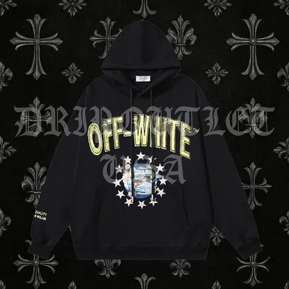 Off-White Fresco Star Over Hoodie 'Black'