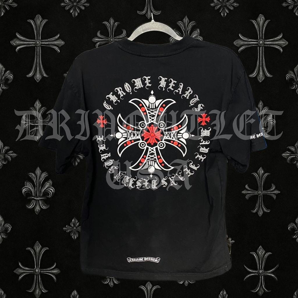 Chrome Hearts Black and Red Cross Shirt