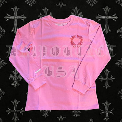 Chrome Hearts Pink and Red Logo Crewneck