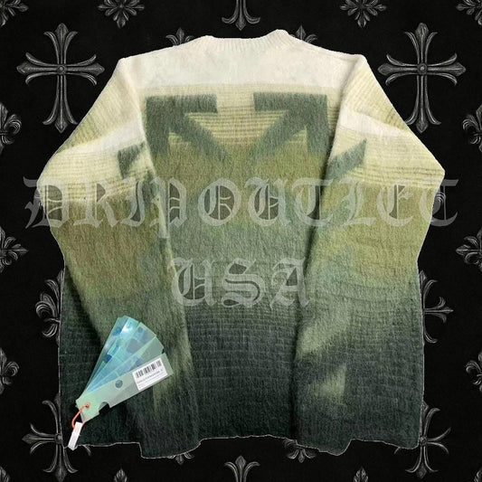 Off-White Diag Brushed Knit Crewneck 'Green/Green'