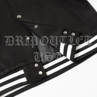 Chrome Hearts Leather Varsity Jacket