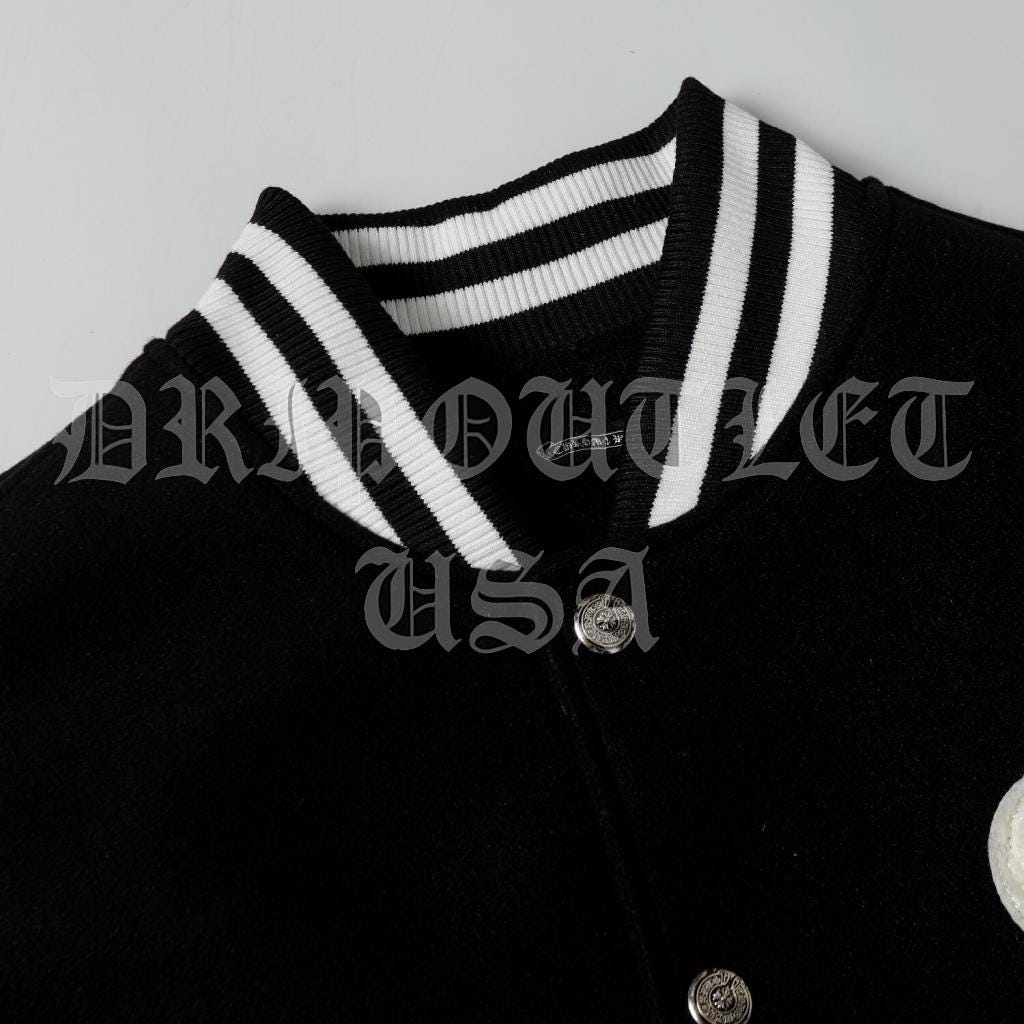 Chrome Hearts Leather Varsity Jacket