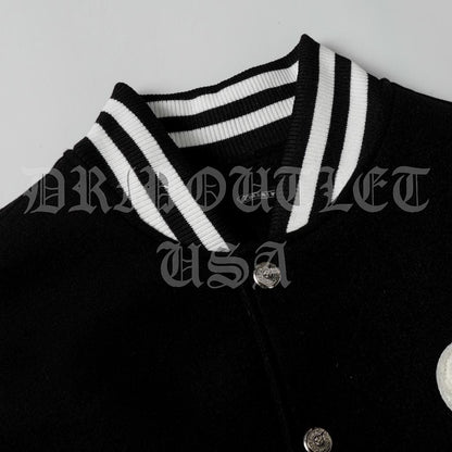 Chrome Hearts Leather Varsity Jacket