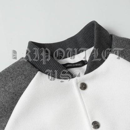 Chrome Hearts Leather Varsity Jacket