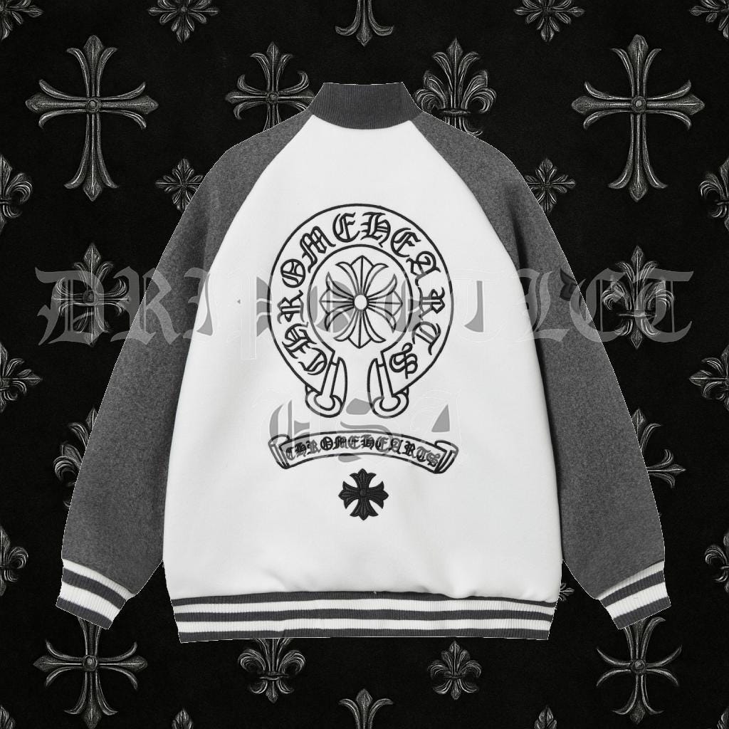 Chrome Hearts Leather Varsity Jacket