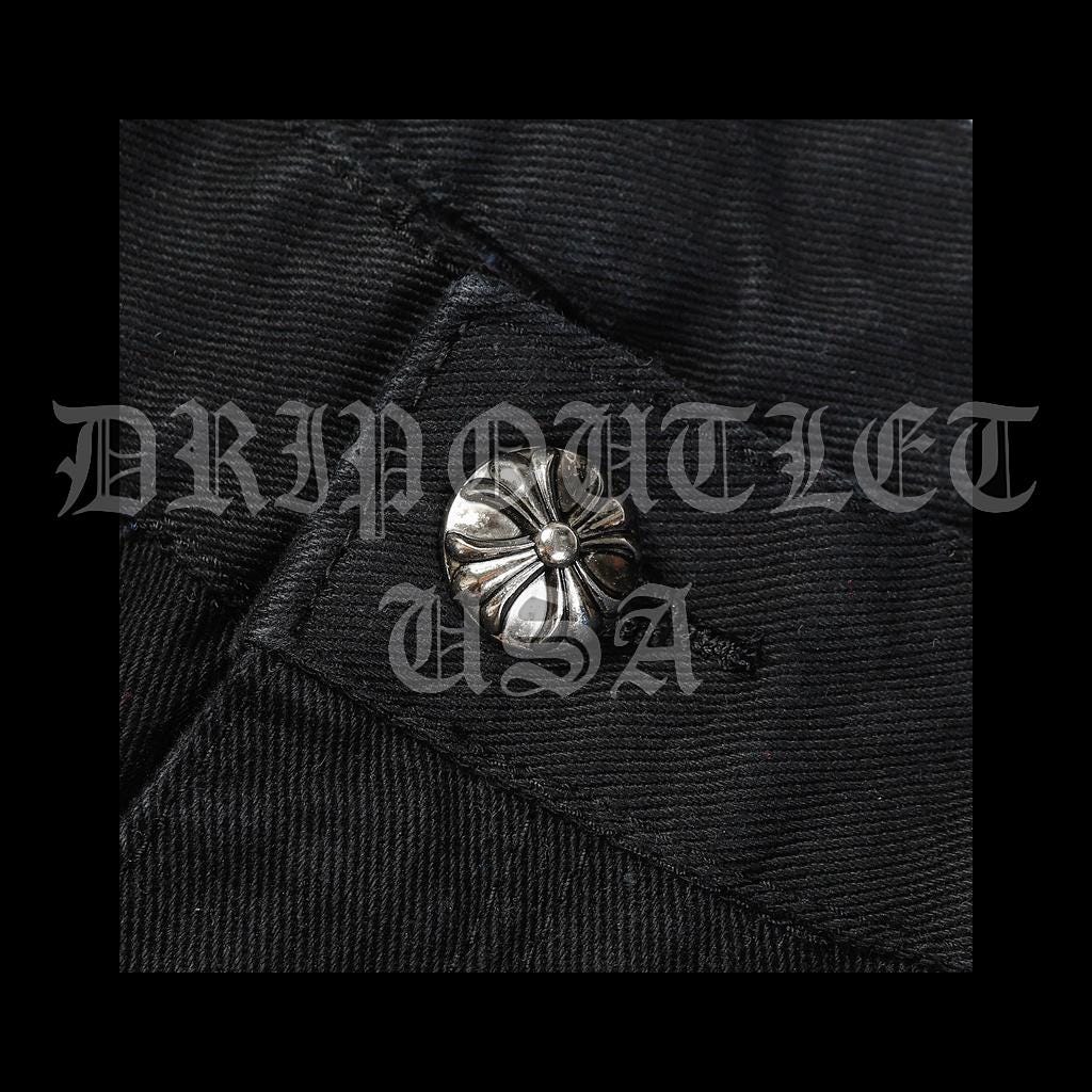 Chrome Hearts Denim Leather Cross Jeans