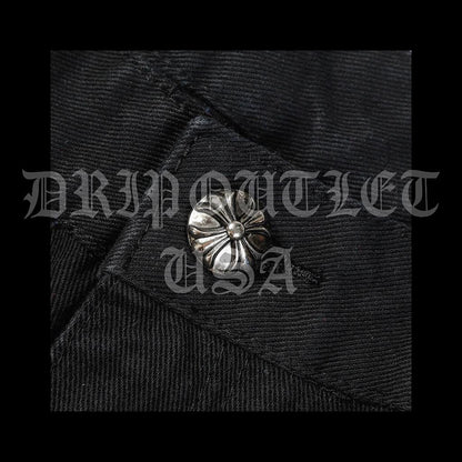 Chrome Hearts Denim Leather Cross Jeans