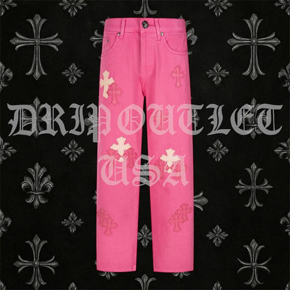 Chrome Hearts 'Pink/Pink' Cross Jeans