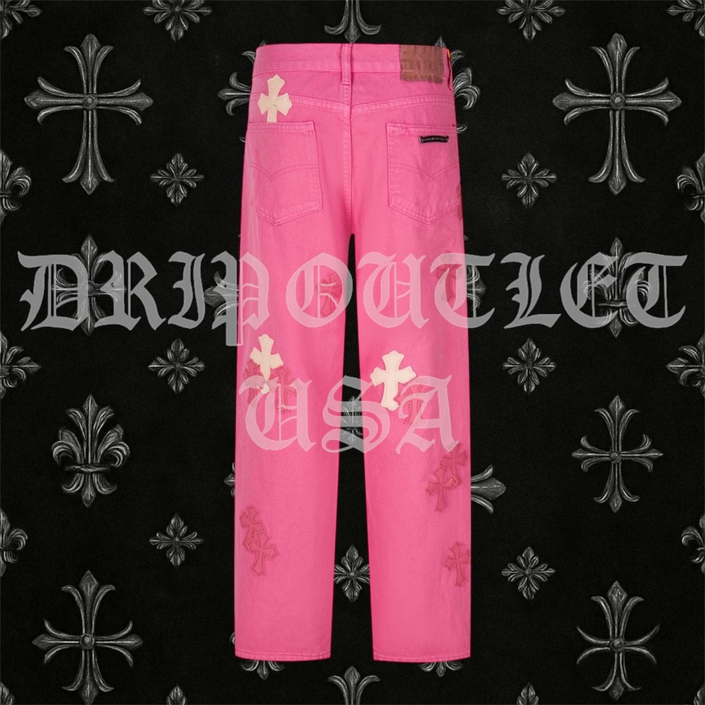 Chrome Hearts 'Pink/Pink' Cross Jeans
