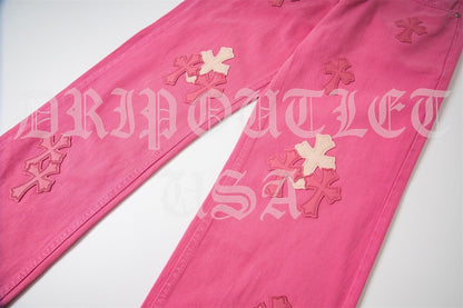 Chrome Hearts 'Pink/Pink' Cross Jeans