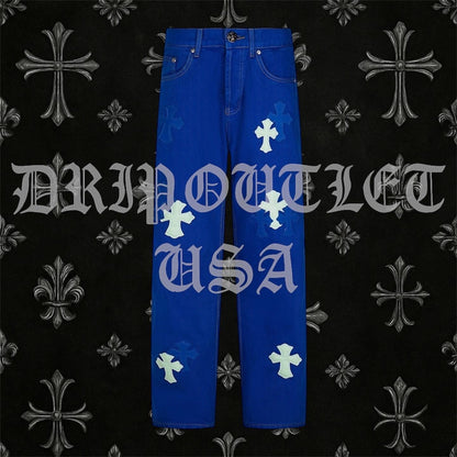 Chrome Hearts 'Blue/Teal' Cross Jeans