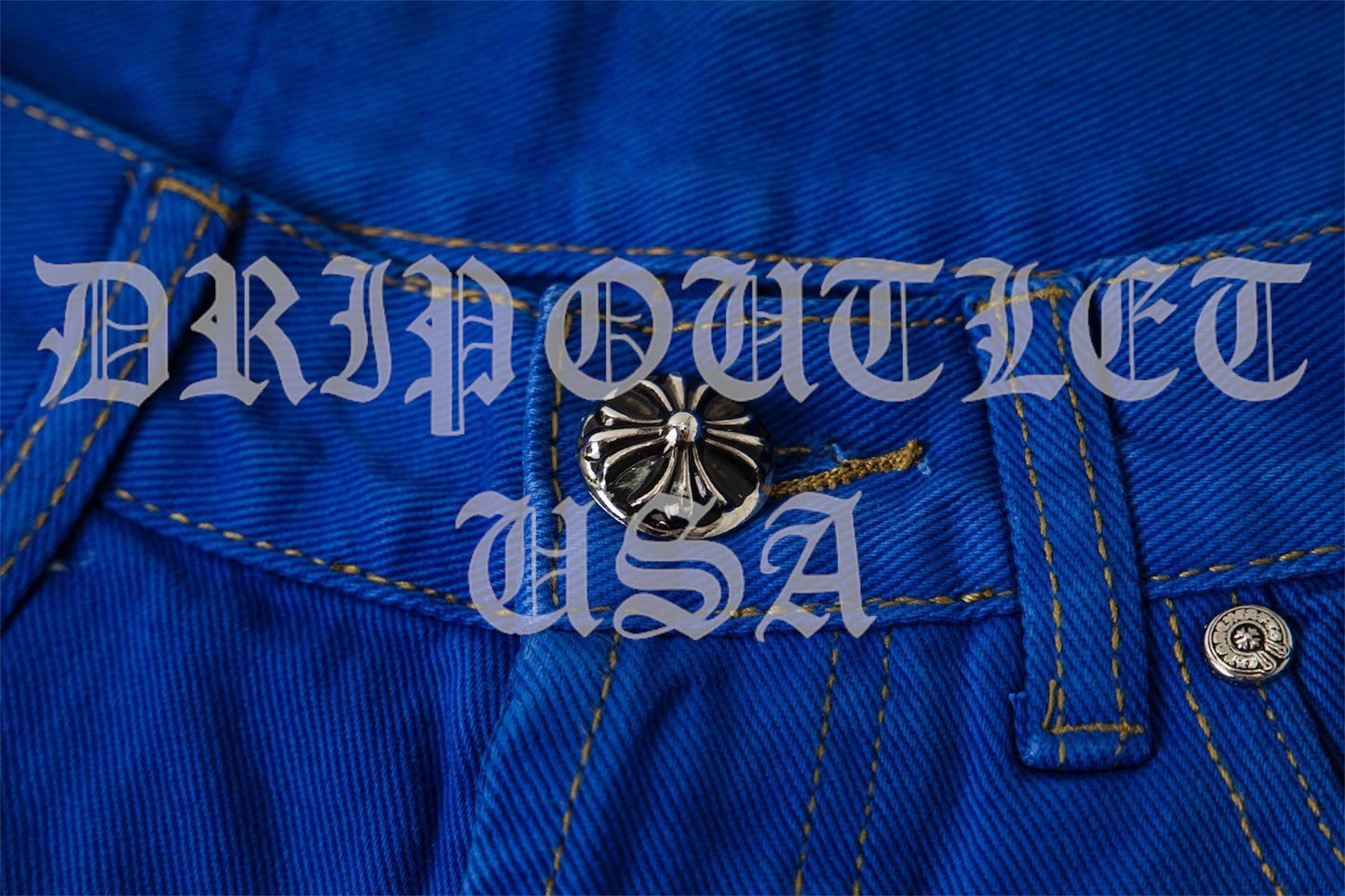 Chrome Hearts 'Blue/Teal' Cross Jeans