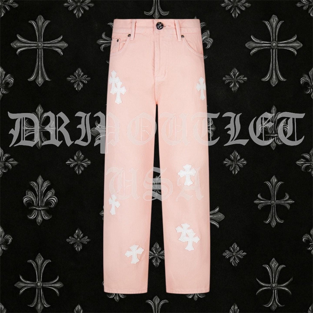 Chrome Hearts 'Pink/White' Cross Jeans