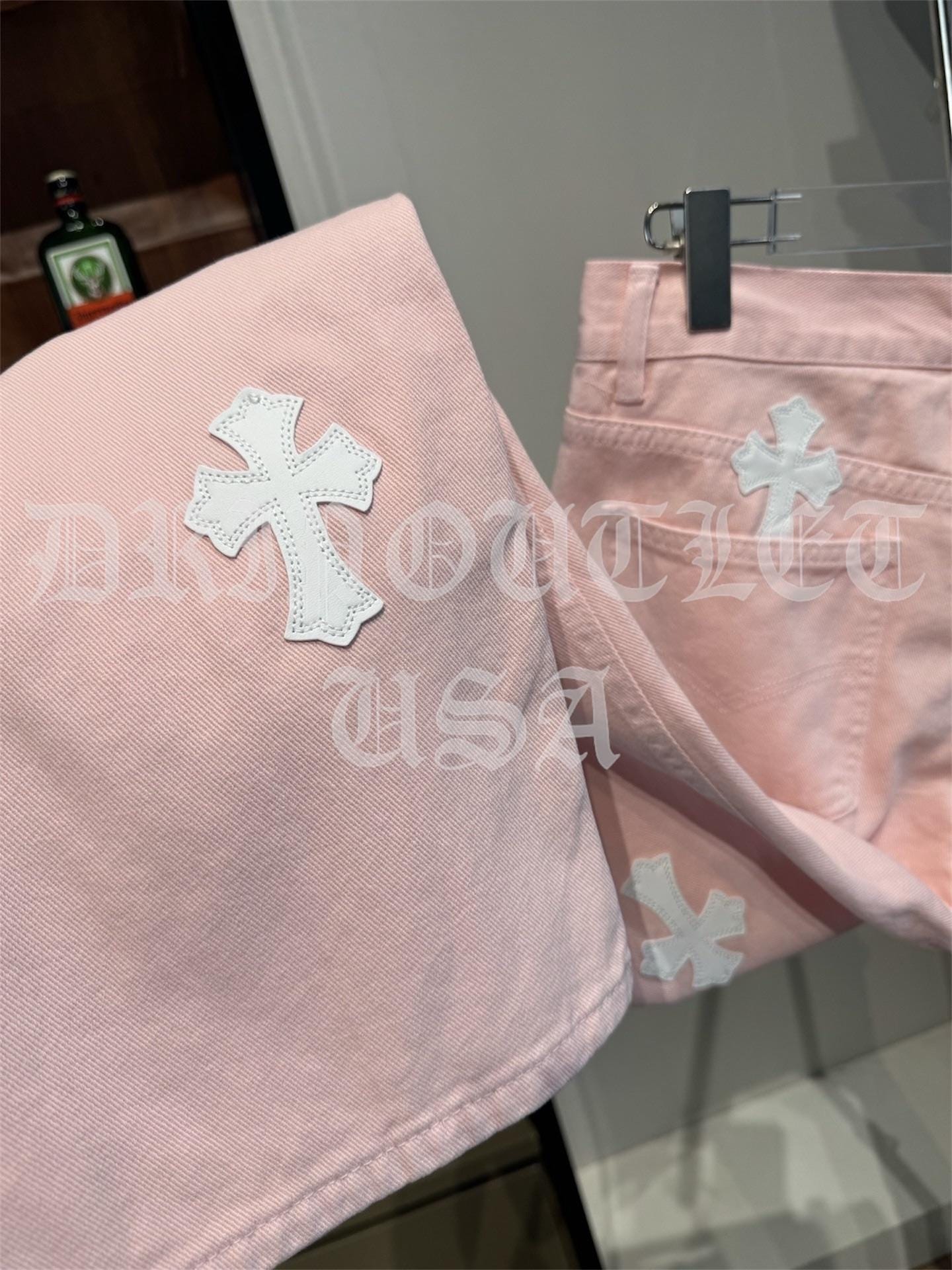 Chrome Hearts 'Pink/White' Cross Jeans