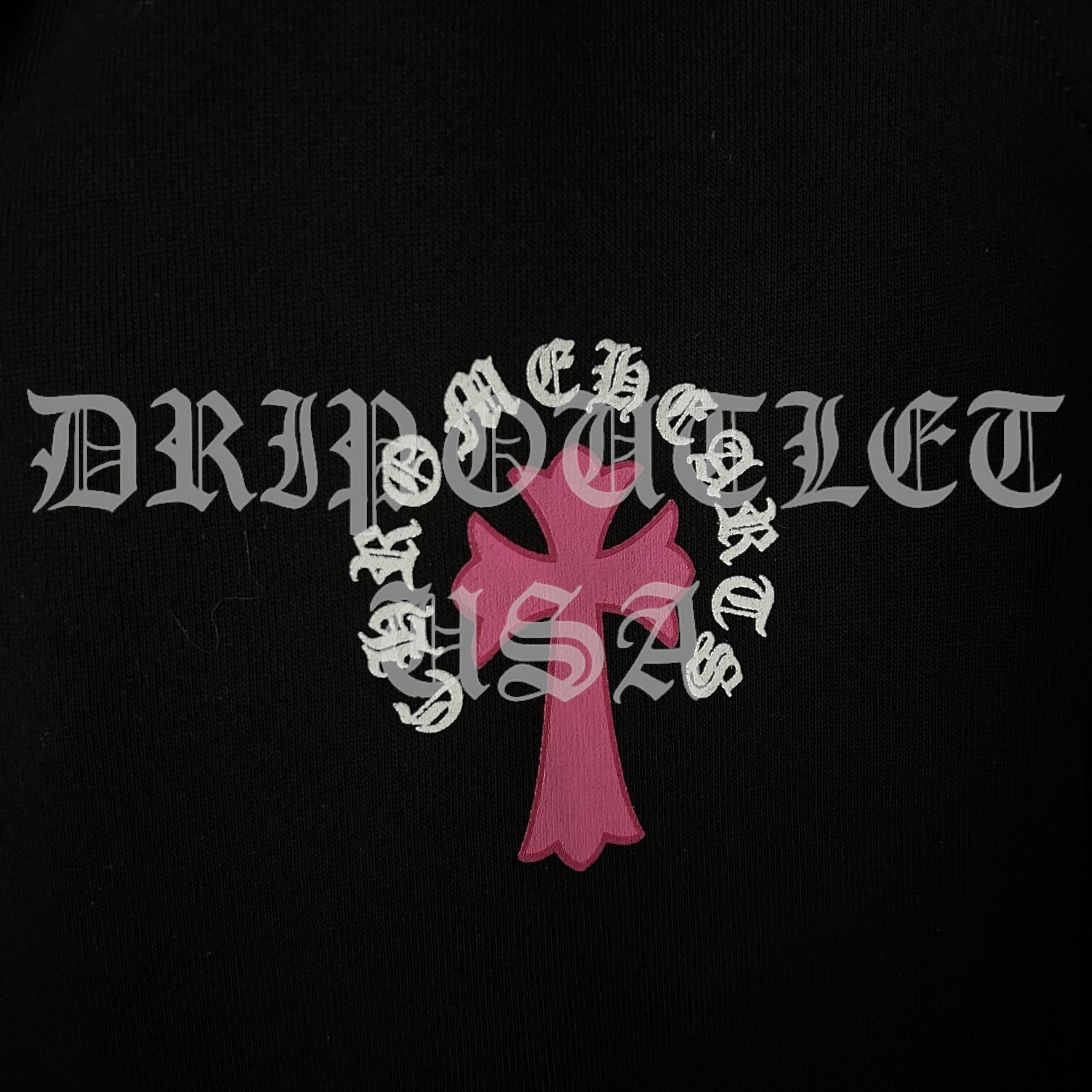 Chrome Hearts 'Pink Cross Logo' Joggers/Sweatpants - Black