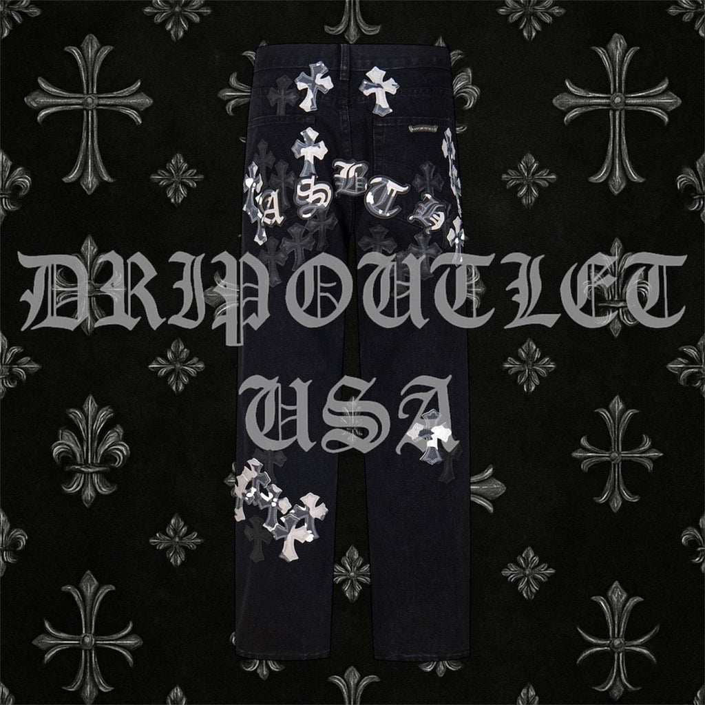 Chrome Hearts 'Black/Snow Camo' Cross Jeans