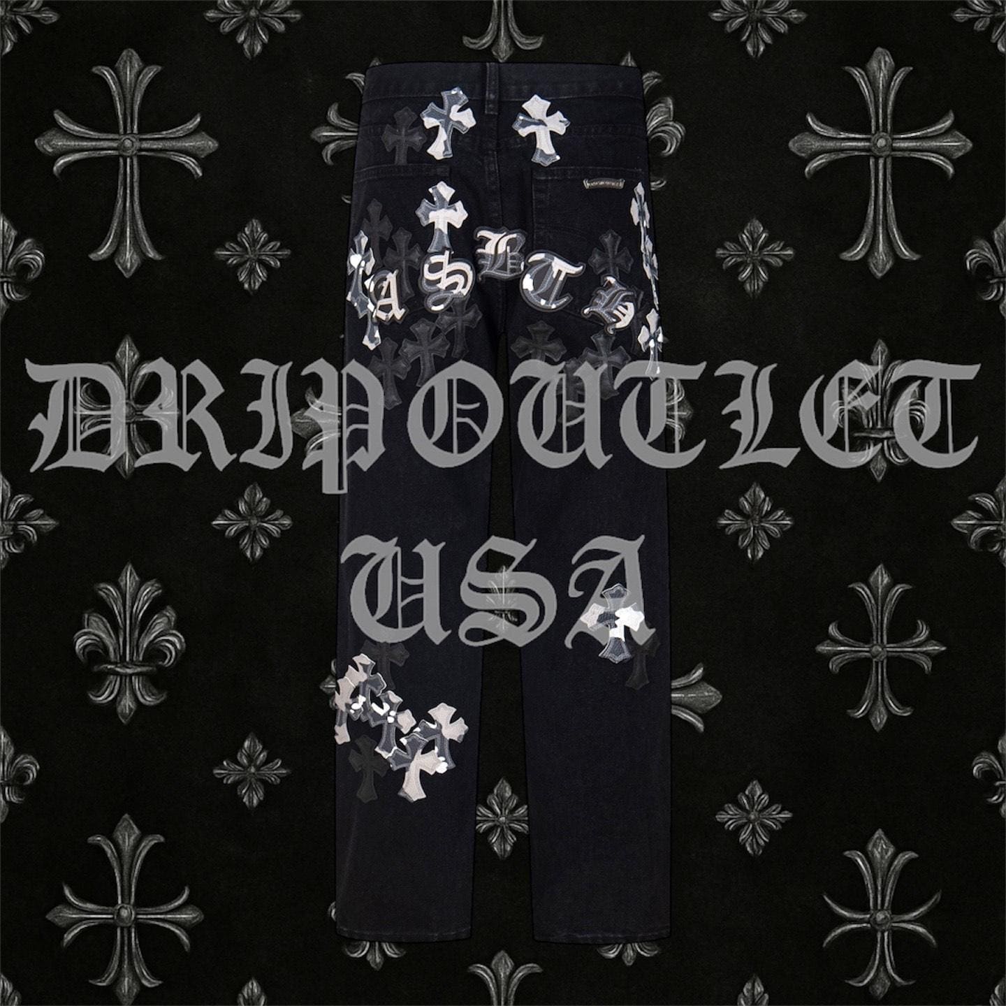 Chrome Hearts 'Black/Snow Camo' Cross Jeans