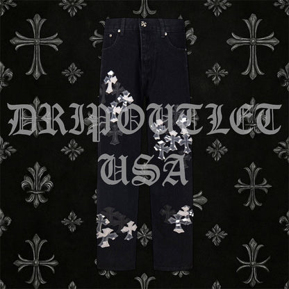 Chrome Hearts 'Black/Snow Camo' Cross Jeans