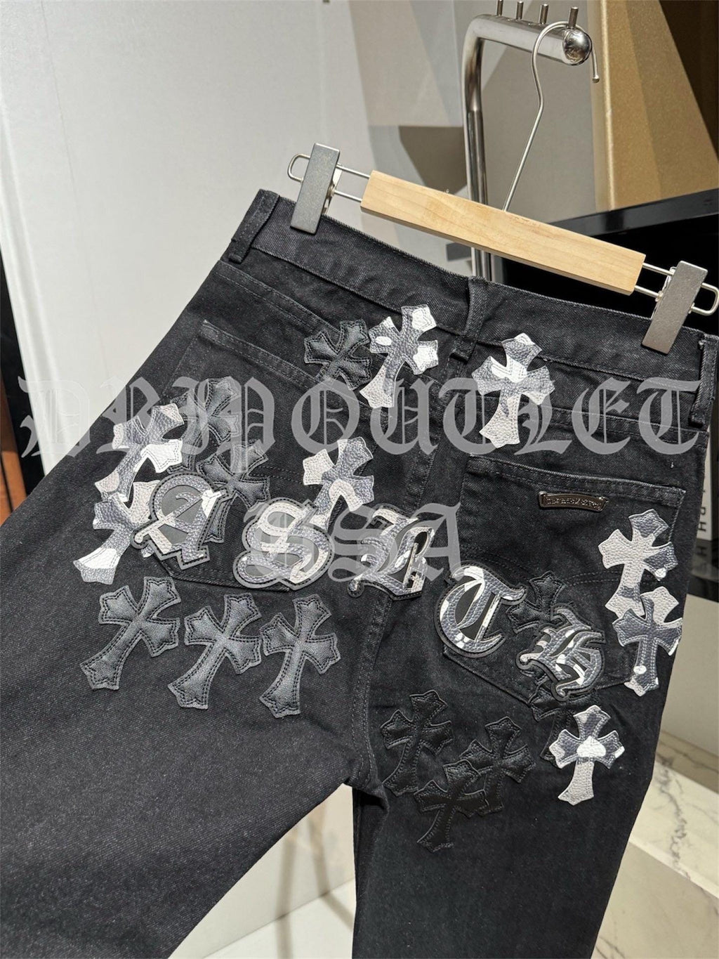 Chrome Hearts 'Black/Snow Camo' Cross Jeans