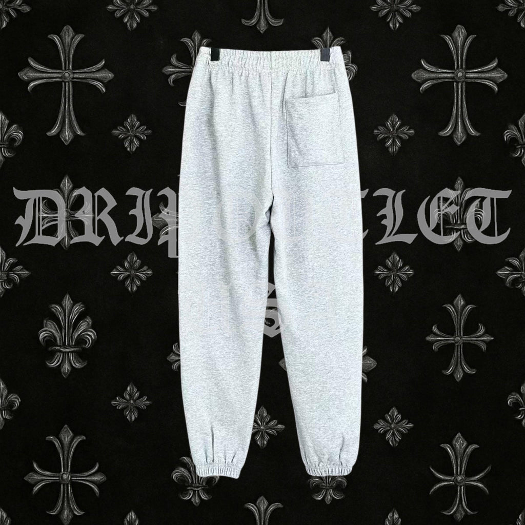 Chrome Hearts 'Leather Gothic Cross Patch' Joggers/Sweatpants - Grey
