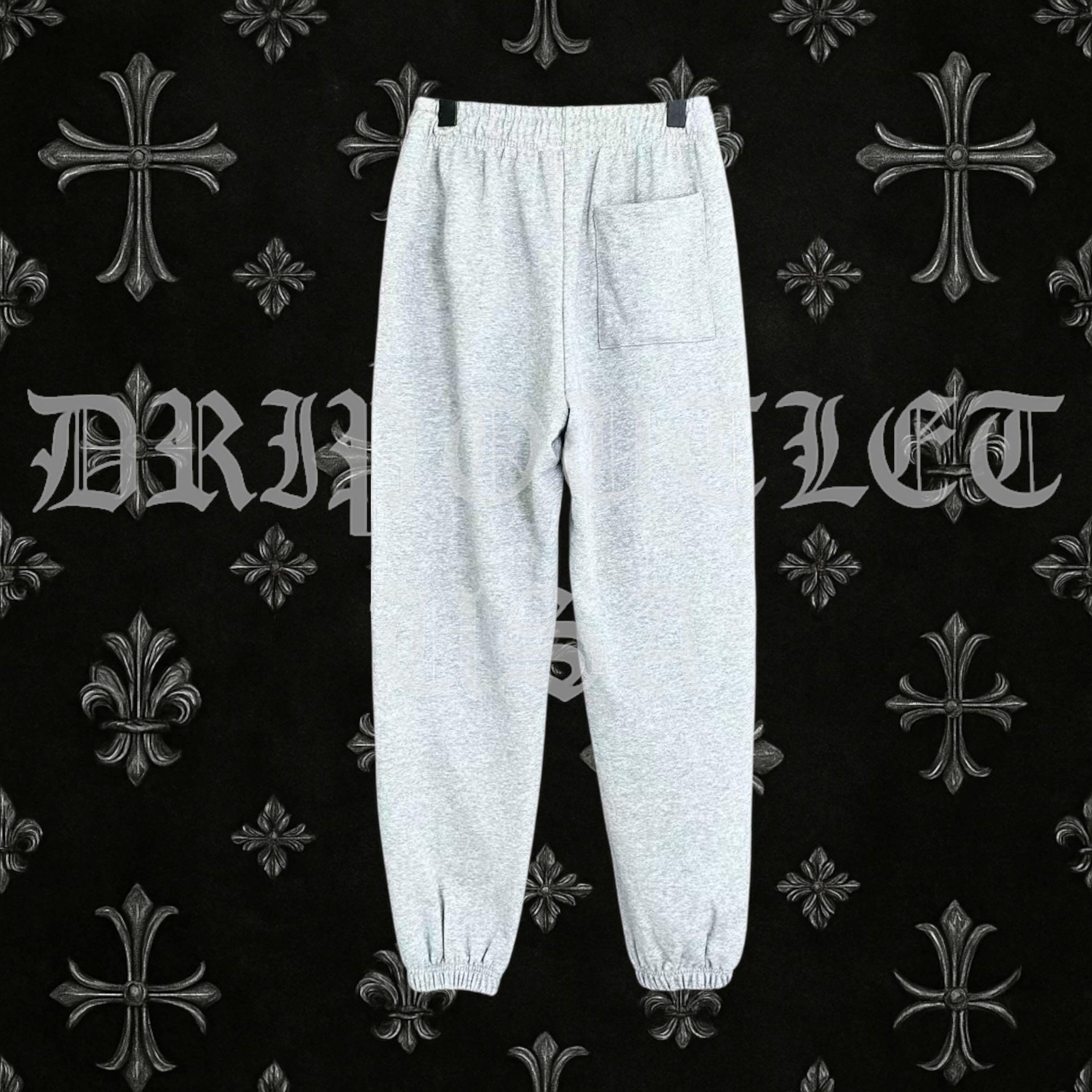 Chrome Hearts 'Leather Gothic Cross Patch' Joggers/Sweatpants - Grey
