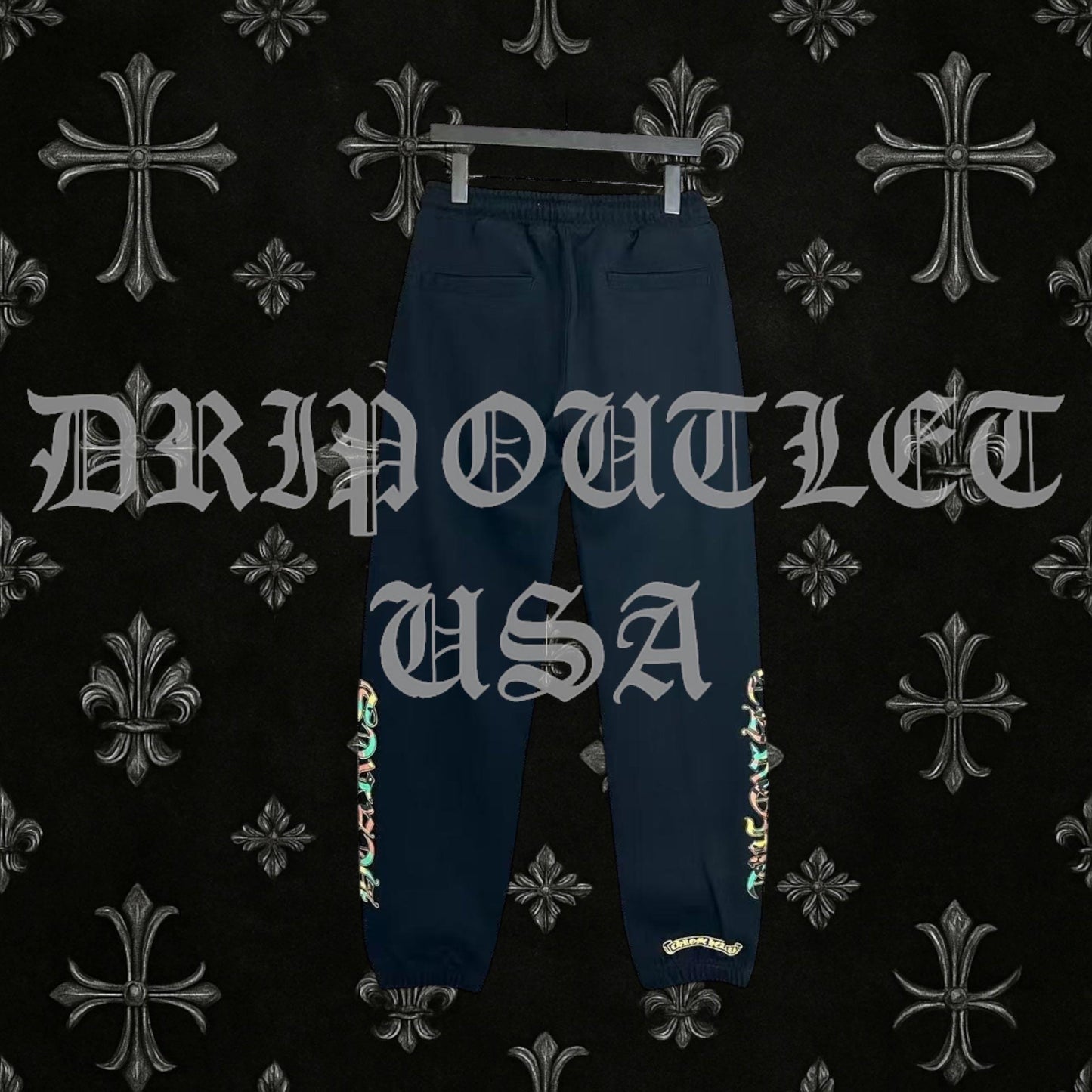 Chrome Hearts 'Multicolor Camo Triple cross' Joggers/Sweatpants - Black