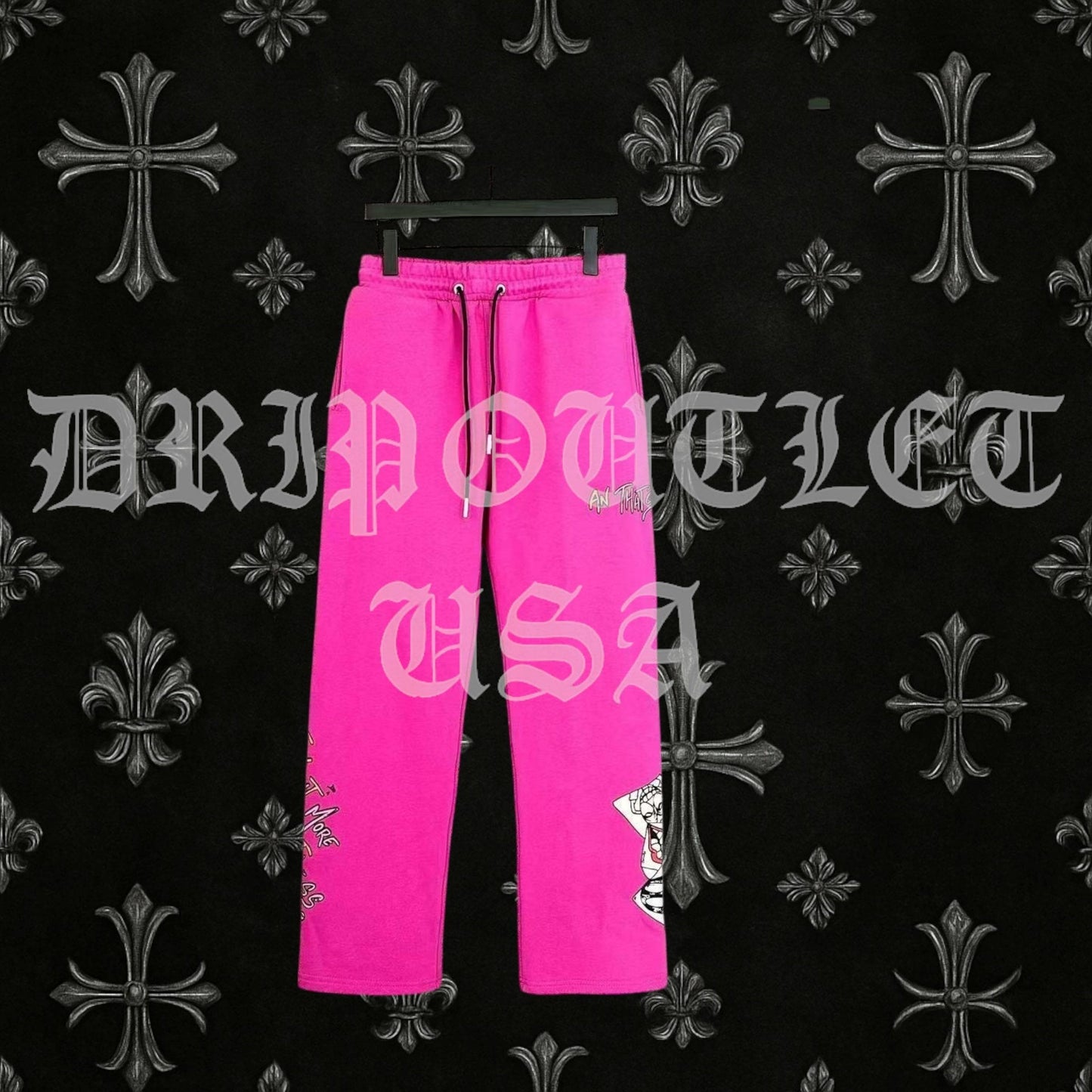 Chrome Hearts X Matty Boy "I want more not less” Joggers/Sweatpants - Pink