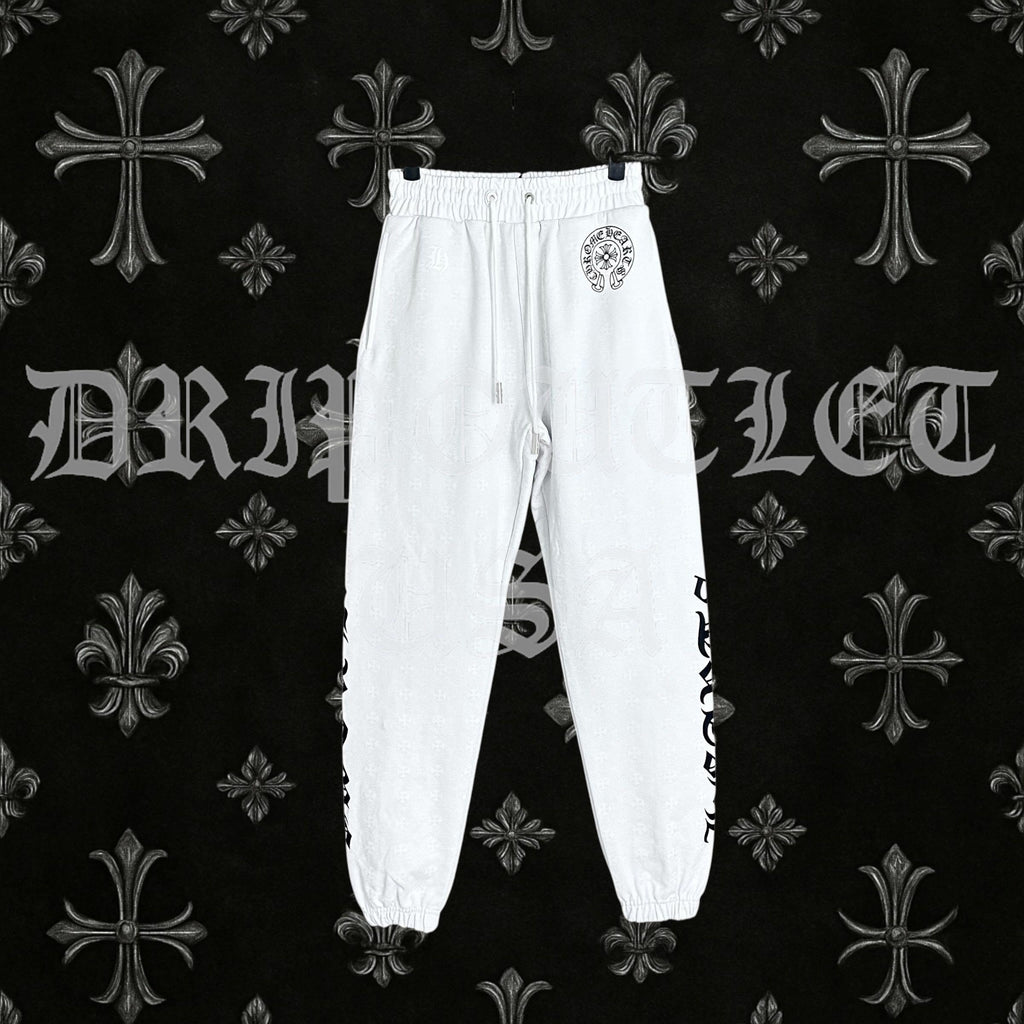Chrome Hearts 'Gothic Font' Joggers/Sweatpants - White