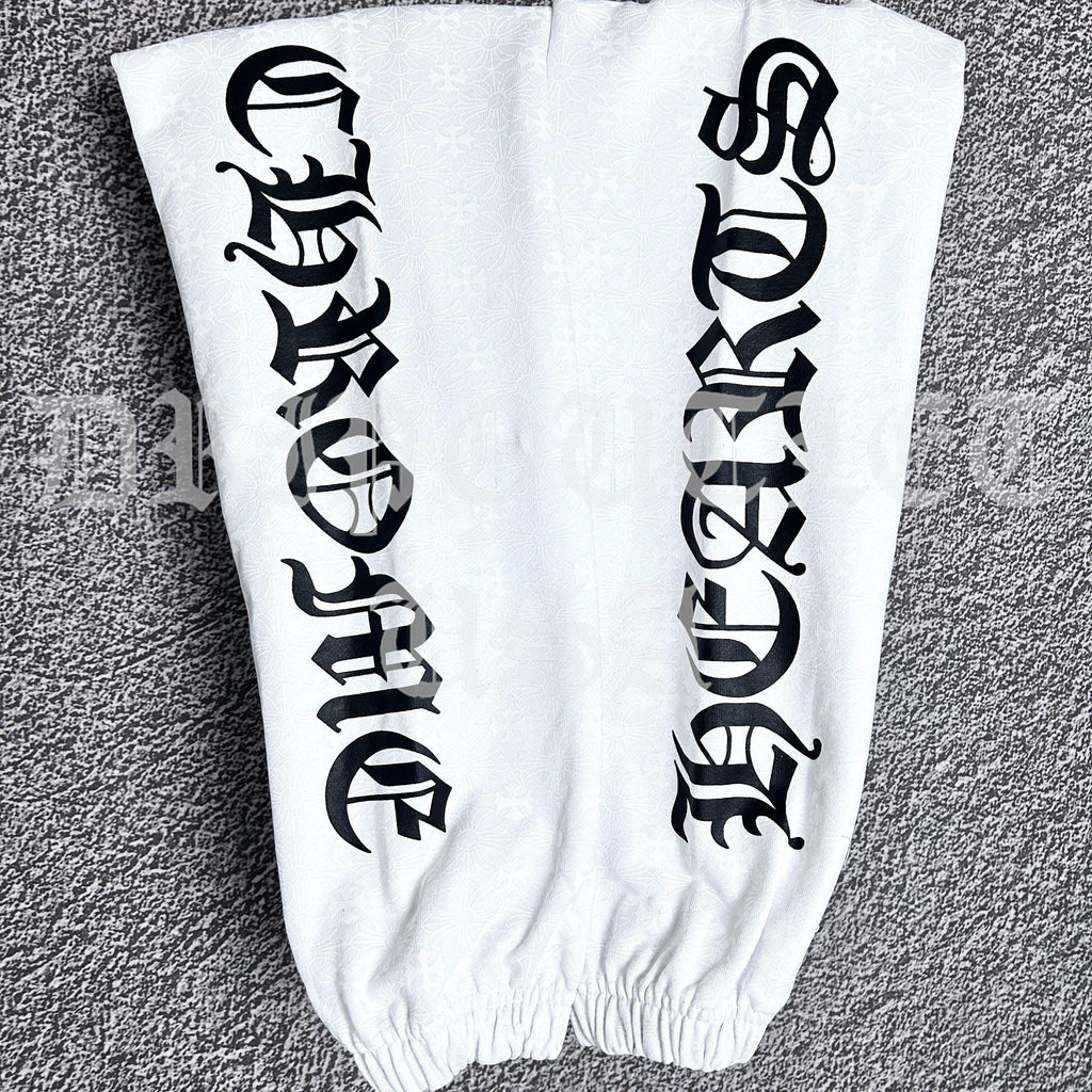 Chrome Hearts 'Gothic Font' Joggers/Sweatpants - White