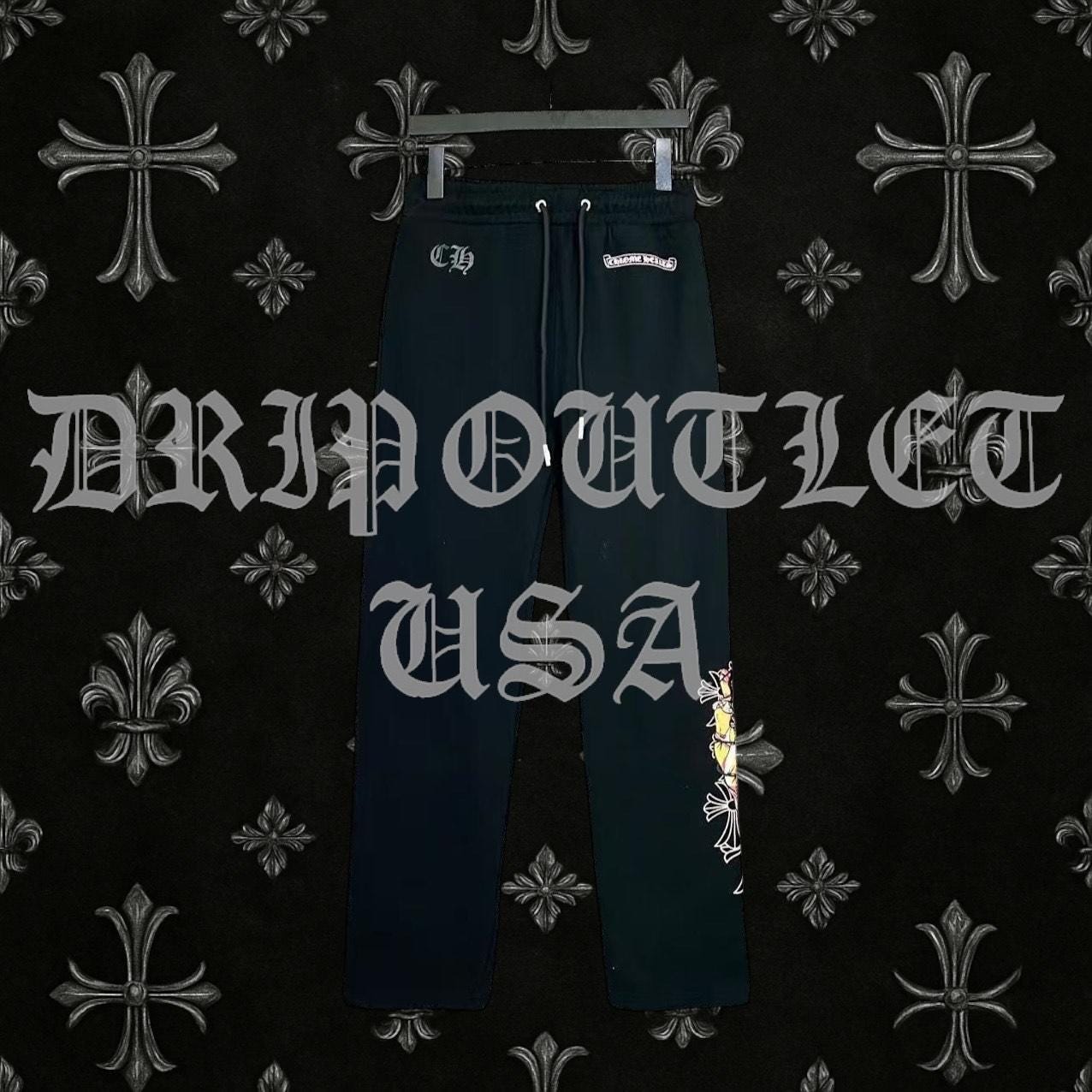 Chrome Hearts x Deadly Doll Cross Logo Joggers - Black