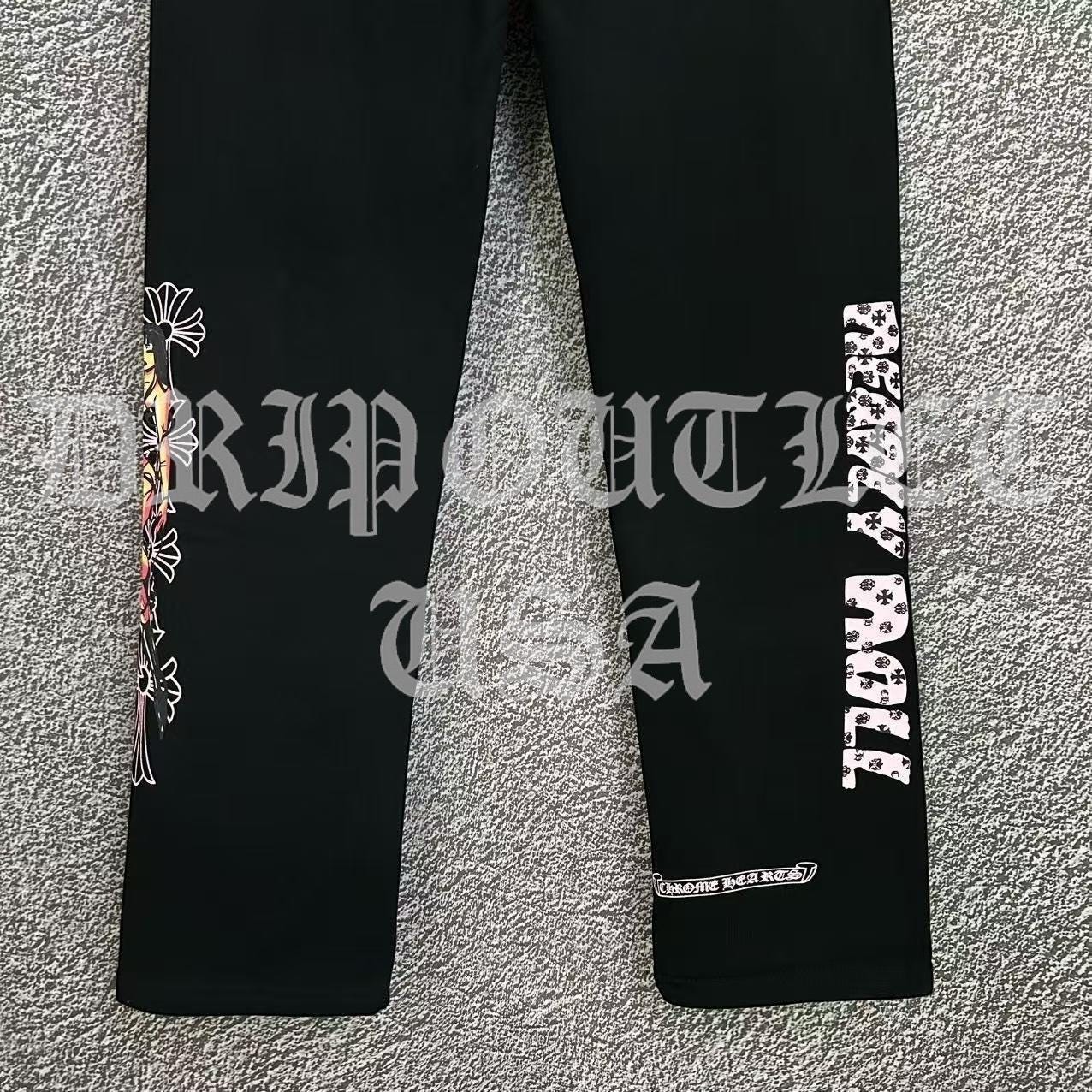 Chrome Hearts x Deadly Doll Cross Logo Joggers - Black