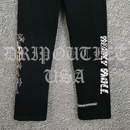 Chrome Hearts x Deadly Doll Cross Logo Joggers - Black