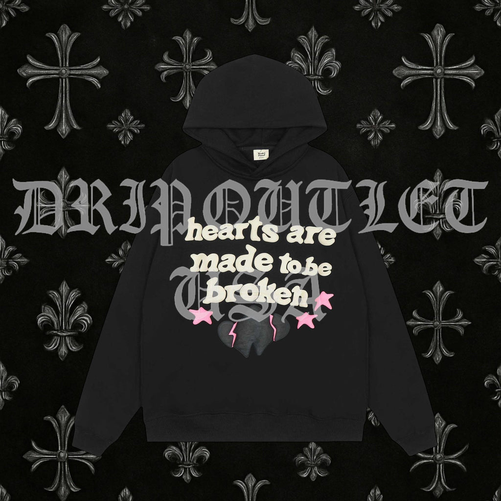 Broken Planet "Hearts are made to be broken" Hoodie - Black / Pink