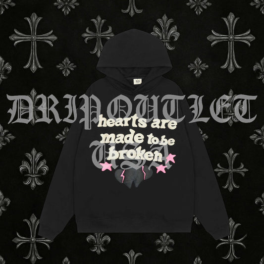Broken Planet "Hearts are made to be broken" Hoodie - Black / Pink