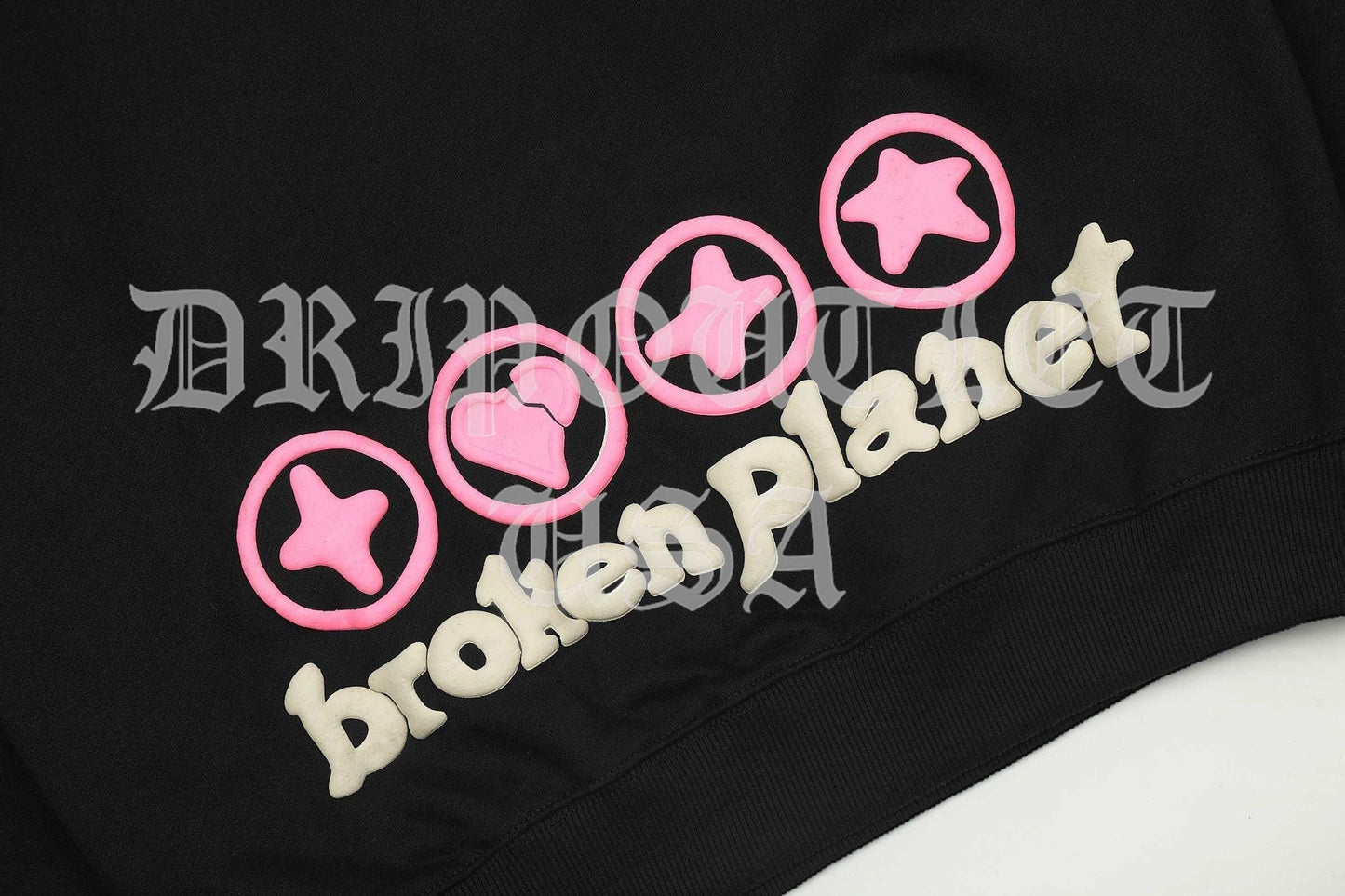 Broken Planet "Hearts are made to be broken" Hoodie - Black / Pink