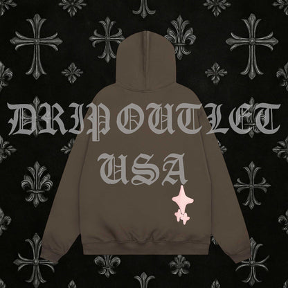 Broken Planet "Broken Hearts" Hoodie - Brown / Pink