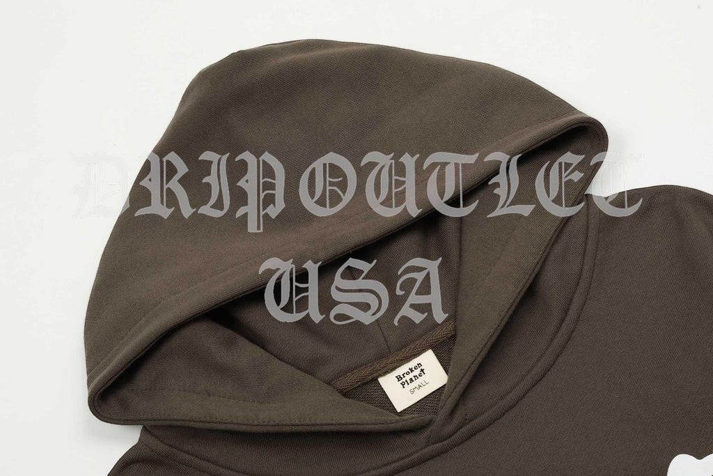 Broken Planet "Broken Hearts" Hoodie - Brown / Pink