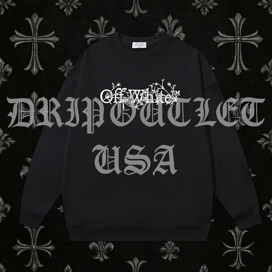 Off White Bookish Flower Skate Sweater - Black