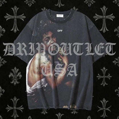 Off-White Colorful Virgin Oil Painting Short Sleeve Tee